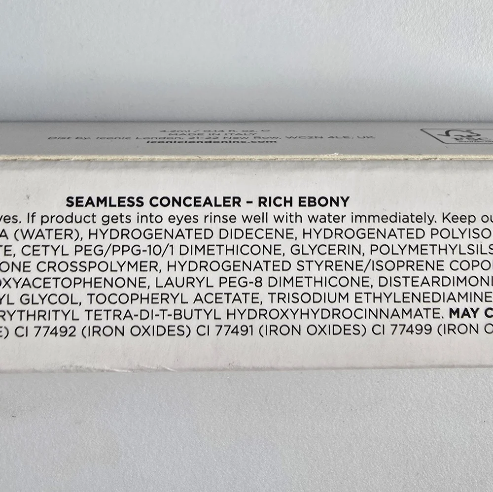 Iconic London Seamless Concealer Rich Ebony 4.2 ml 0.14 oz NIB